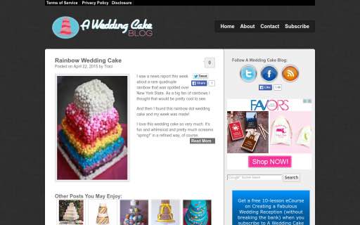 A Wedding Cake Blog - BakeCalc bakery websites to follow