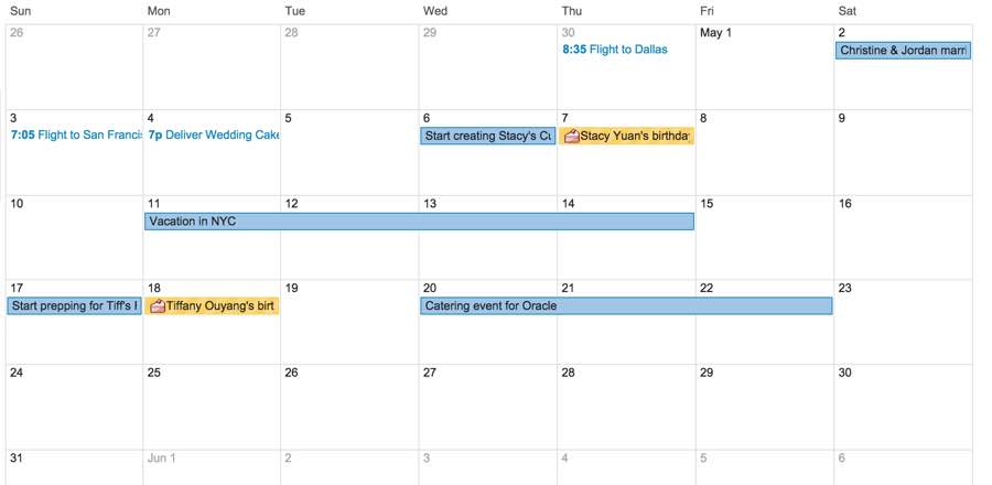 Cake and Bakery order scheduling